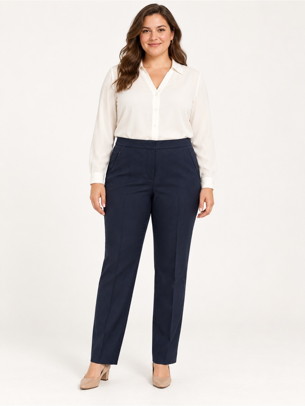 Antonio Melani Tyrell Navy Tailored Straight Leg Pants Size 12 NWT